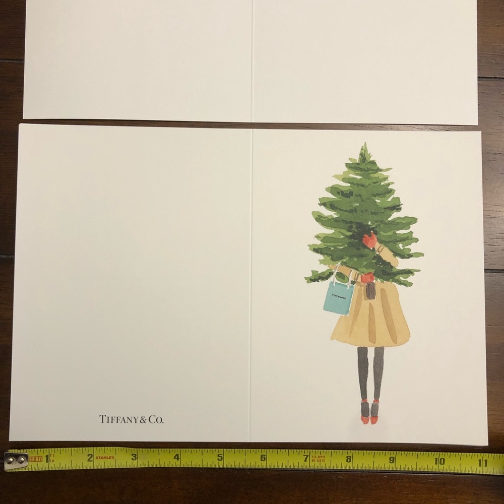 Set of 8 Tiffany Christmas Cards - Girl with Tree - Picture 3 of 9
